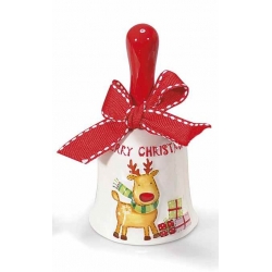 Christmas bell reindeer, ceramic